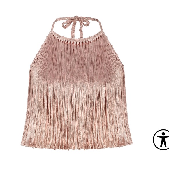 My Beachy Side Angelica Emily in Paris fringe set in blush - Picture 3 of 11